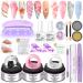 SAVILAND Solid Builder Nail Gel Kit Beginner: 3 Colors Non Sticky 3D Nail Gel with U V Lamp Chrome Powders Nail Sequins Complete Sculpting Nail Art Accessory for Nail Extension Carving Solid Builder Gel with U V Lamp