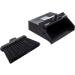 Duo-Pan Plastic Lobby Pan and Duo-Sweep Broom Combo | 36 Overall Length x 11-51/64 Width | Black - Buy Online on SooperMarket.com
