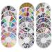 Bluelans 20x 3D Glitters Flower Nail Stickers Bow Rhinestone Nail Art Stickers Decoration