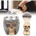 Chrees Men's Beard Shaving Set - Stainless Steel Bowl Skeleton Head Brush & Soap Dish for a Perfect Shave - Buy Online on SooperMarket.com