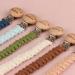 Handmade Braided Cotton Pacifier Clips for Boys & Girls - 11 Inch Holder with Wooden Clips | Fits All Pacifiers & Teething Toys | 3 Pack (PlumGrayPink) - Buy Online on SooperMarket.com