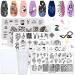 Niceneeded Starry Sky Nail Art Stamp Plates Set 6 pieces of animal nail stamp templates with nail stamp and nail scraper knot design nail plate style 2
