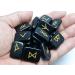 Black Tourmaline Runes Crystal Rune Stones Set Elder futhark Viking Gemstone Reiki Healing Golden Engraved Runic Alphabets (Black Tourmaline) - Buy Online on SooperMarket.com