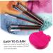NOLITOY 2-in-1 Makeup Brush Holder & Scrubber - Silicone Cleaner Pad for Brushes - Portable Storage Rack - 11x10cm Rosy - International Shipping Available - Buy Online on SooperMarket.com