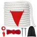 ELCOHO Tug War Rope Set Soft Polypropylene Tug War Rope with Flag Thick Rope Games for Kids Adult Outside Team Building Activities Family Reunion Backyard Lawn Games Picnic Games 15 Feet
