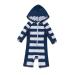 BONVERANO Baby Boys Swimsuit Toddler Bathing Suit Zip-up Full-Zip Hoodie One Piece Swimwear with UPF 50+ Sun Protection 12-18 Months Hooded White Stripe