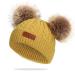 Baby Pom Pom Hat Infant Winter Hats Toddler Winter hat Crochet Fur Hairball Beanie Cap Baby Boys Girls Hat One Size Yellow