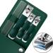 Bleswin nail clipper 4 pieces nail clip set stainless steel nail clipper toenail fingernail set nail clipper nail care set for women and men dark green
