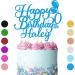 Happy Birthday Cake Topper Personalised Cake Topper Birthday Cake Decorations Gifts Glitter Cake Toppers with Any Name Age for Her Him Friend Classmate on 1st 3rd 10th 20th 21st 30th (Blue) - Buy Online on SooperMarket.com