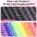 Lash Extension Kit - DIY Colored Lash Clusters | 6 Color Individual Lashes Bond & Seal Tweezers | EYDEVRO 8-16mm D Curl Rainbow Kit - Buy Online on SooperMarket.com