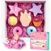 Bath Bombs Unicorns Gifts for Girls 7PCS Bath Bomb Gift Set with Natural Essential Oils Great Valentines' Day Birthday Gift for Kids Girls Women