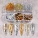 Gzmayuen Leaf Gold Nail Art Glitter Foil Flakes for Nail Decoration | 2 Boxes Golden Aluminum Foil Seedlettes - Buy Online on SooperMarket.com