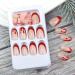 Shop Halloween Press on Nails - Medium Length Horror Bloody Fake Nails | Red French Tips Coffin Full Cover with Glue | 24Pcs for Halloween Party - Buy Online on SooperMarket.com