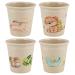 Bamboo Cups for Kids - Set of 4-4 oz Bamboo Cups with Adorable Childrens Art - Kids Cups for Drinking - Bathroom Cups  Toddler Smoothie Cup - Eco Friendly Shatter Proof BPA Free Open Child Cup