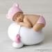Mopec Y944.2 Cake Figure Baby Girl for Baptism - Pink 7.5x8cm | Perfect Christening Decor - Buy Online on SooperMarket.com