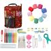 Qukou Yarn Storage Portable Bag - Red | Knitting Projects Organizer for Yarns, Crochet Hooks, and Needles - Buy Online on SooperMarket.com