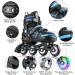 Hikole Adjustable Inline Skates with Light Up Wheels - Blue & Black | Youth & Adult Sizes for Indoor/Outdoor Skating - Beginners to Advanced - Buy Online on SooperMarket.com