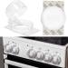 Herd button child locking for 6 buttons assembly without a button disassembly for max. 4.9 cm and 4 cm high stove buttons with a min. 6.1 cm distance center-andter