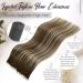 Laavoo Real Hair Tape In Extensions | Blond Ombre & Brown Balayage | 60cm Virgin Real Hair | 5pcs 12.5g #4/27/4 - Buy Online on SooperMarket.com
