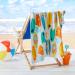 Kids Surfboards Pattern 100% Cotton Beach Towel - 30 x 60 Quick-Dry & Absorbent for Bath, Pool, Camping & Travel - Boys & Girls - Buy Online on SooperMarket.com