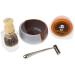 Colonel Conk Model 232 Santa Fe Shave Cup Mixed Badger Brush Chrome Razor and Soap