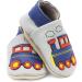 Dotty Fish Soft Leather Baby Shoes, Grey Train Design | Non-Slip Suede Soles | 0-6 Months to 4-5 Years | Toddler Boys' Footwear - Buy Online on SooperMarket.com
