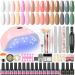 PEACECOLOR Gel Nail Polish Kit with 36W Nail Dryer 18pcs Gel Nail Polish Set with Nail Polisher 7ML No Wipe Base Top Coat Manicure Tools Nail Kit Gift for Women PH0022