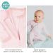 100% Cotton Double Zip Baby Sleepsuit Romper, Pink Stripe, 3-6 Months - Gender Neutral Footless Onesie with Fold Over Cuffs - Buy Online on SooperMarket.com