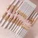 BEILI 30Pcs Professional Makeup Brush Set - Vegan Synthetic Kabuki Brushes for Face, Eyes, and Blush - Pearl White/Rose Gold - Buy Online on SooperMarket.com