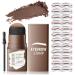 Eyebrow Stamp Stencil Kit - 1 Step Eye Brow Stencil Kit for Beginners  Brow Stencil and Stamp Kit Long-lasting  Smudge-Proof & Waterproof  24 Reusable Eyebrow Shapes Stencils for Perfect Brow Shape (Dark Brown) 07 Dark ...