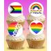 24 x Pre-Cut Pride 3 Edible Stand up Wafer/Rice Paper Cupcake Cake Dessert Toppers LGBTQ Party Rainbow Flag Decorations (Pride 3) - Buy Online on SooperMarket.com
