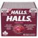 HALLS No Sugar Added Black Cherry Cough Drops Throat Lozenges Sore Throat Relief Mentho-Lyptus 9 Lozenges Cough Drops Black Cherry Singles (Full Tray)