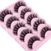 wiwoseo False Eyelashes Natural Mink Lashes Fluffy Wispy Styles Faux Mink Lashes Fluffy Styles 16MM Fake Eyelashes 5 Pairs Pack L-16MM