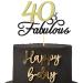 Sumerk Glitter 40 & Fabulous Cake Topper 40th Birthday Cake Picks 40th Anniversary Cake Topper Party Decorations Supplies