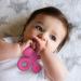Smilo Champ Baby Teether - Soft Silicone Teething Toy for Babies 3+ Months - 5 Textured Structures for Gum Massage - Plum - Buy Online on SooperMarket.com