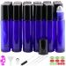 Inice Roller Bottles for Oils, 24 Count Roll On Ball Bottles for Essential Oils Cobalt Blue Glass 10ml with Big Stainless Steel Roller Balls