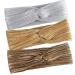 Hisight 3 Pcs Fashion Wrinkle Elasticity Metallic Big Bowknot Baby Headband Hair Bow Band Accessories Headwear Women and Girls Headband  Fashion Design
