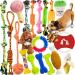 Dog toys maize toys cornitoo 19 pcs rope ball robust teeth chew long -lived toy tooth training set for small large medium -sized dog interactive game set unzertohertbar cotton node