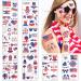 Fourth of July Temporary Tattoos Stickers Red White and Blue 4th of July Tattoos for Patriotic Day  Memorial Day  Independence Day  Labor Day Party Favors Decorations 4th of July Temporary Tattoos