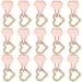 15 Pack Bridesmaid Presents-Heart Shape Coil Hair Ties With Diamond Shape Card -Pretty Gift for Maid of Honor-Bachelorette Party Gifts-Wedding Guests Gift. (Champagne)