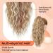 PORSMEER Ponytail Extension Claw Clip Ponytail Hair Extensions Blonde Mix Light Brown Natural Looking Long Curly Wavy Multi Layered Fluffy Synthetic Hairpiece for Women Party Daily Wear 18inch Light Brown with Highlights - Buy Online on SooperMarket.com