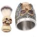 Chrees Men's Beard Shaving Set - Stainless Steel Bowl Skeleton Head Brush & Soap Dish for a Perfect Shave - Buy Online on SooperMarket.com