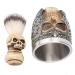 Men's Beard Shaving Set | Stainless Steel Bowl & Skeleton Head Brush | Premium Grooming Essentials for Men - Buy Online on SooperMarket.com
