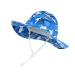LANGZHEN Beach Sun Protection Hat for Baby Girls Adjustable Toddler Kids Hat Wide Brim Summer Play Hat with Chin Strap Black shark-Blue 1-2 Years