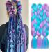 Tess Braids Extensions light purple/blue 60 cm Jumbo Braids Kanecalon Kunsthaar For single-leased box braids hair extension braid 100g/bundle ombre hair braids extension (1 piece-helllila/blue) 60 cm (1 piece) light purple/blue