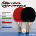 Premium Ping Pong Paddles Set of 4 with Balls and Carrying Case - High Performance 3-Star Table Tennis Set - Buy Online on SooperMarket.com