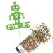 Cakeshop Cake Decoration Pack | Robot Alien Birthday Premium Double Sided Glitter Card Cake Topper & 25g Party Pack of Cake Sugar Sprinkles | Custom Name & Age Cake Decorations (Green) Non-Prime Glitter Card: Green