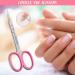 Cuticle Scissors - Beauty Trimming Tool for Eyebrows, Nose Hair, Finger & Toe Nail Care - Pink Ring Handle - Buy Online on SooperMarket.com