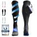 Diasports runstars compression socks for sports running marathon and triathlon |Runstars Premium compression socks with even compression and reinforced heel for women and men black/blue L