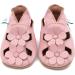 Dotty Fish Soft Leather Baby Shoes- Toddler Sandals, Non-slip | Pink Flowers | 0-6 Months to 3-4 Years - Buy Online on SooperMarket.com